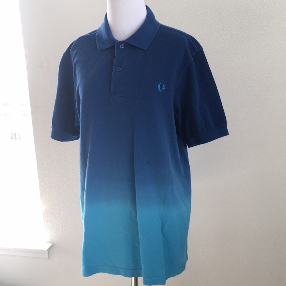 Fred Perry gradation Print polo in blue